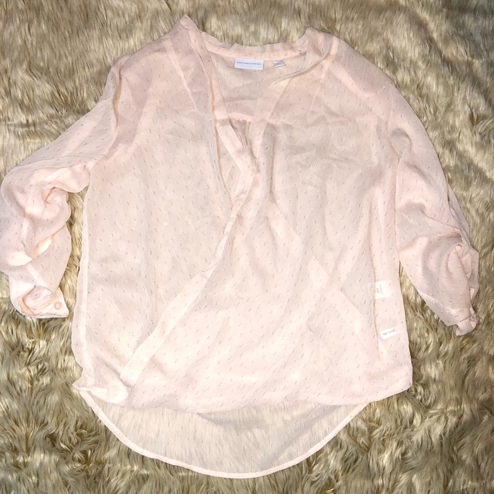 NYC Sheer Blush Top with sparkles